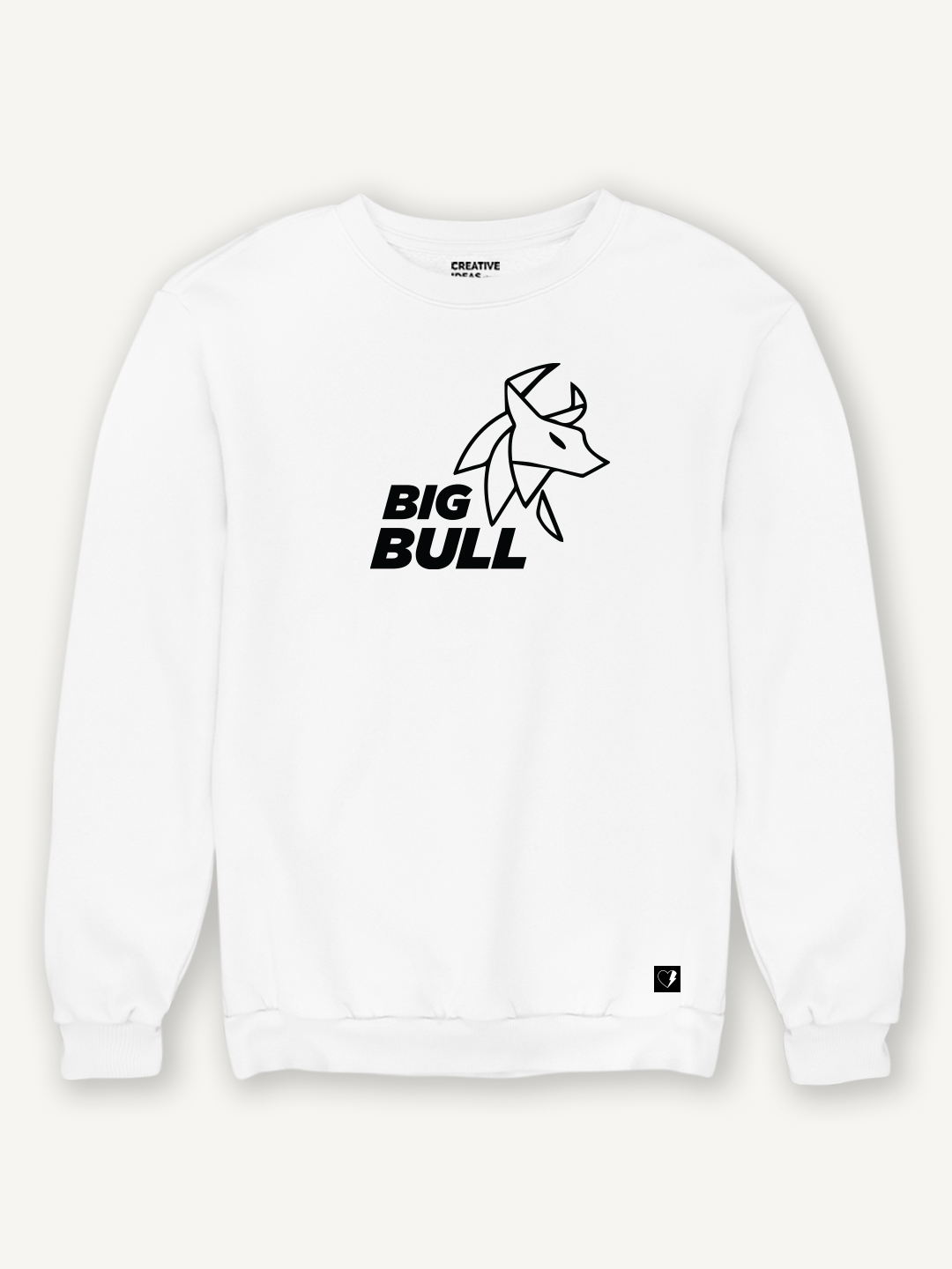 creativeideas.store | Big Bull White Sweatshirt