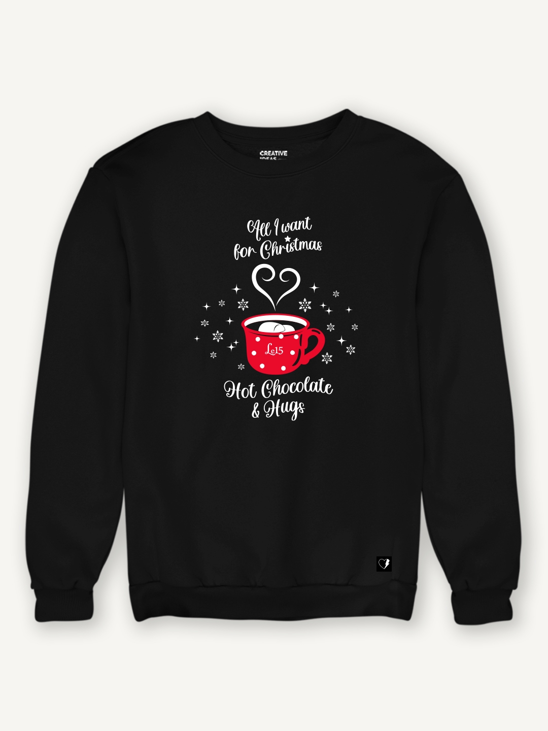 creativeideas.store | Hot Chocolate and Hugs Black Sweatshirt