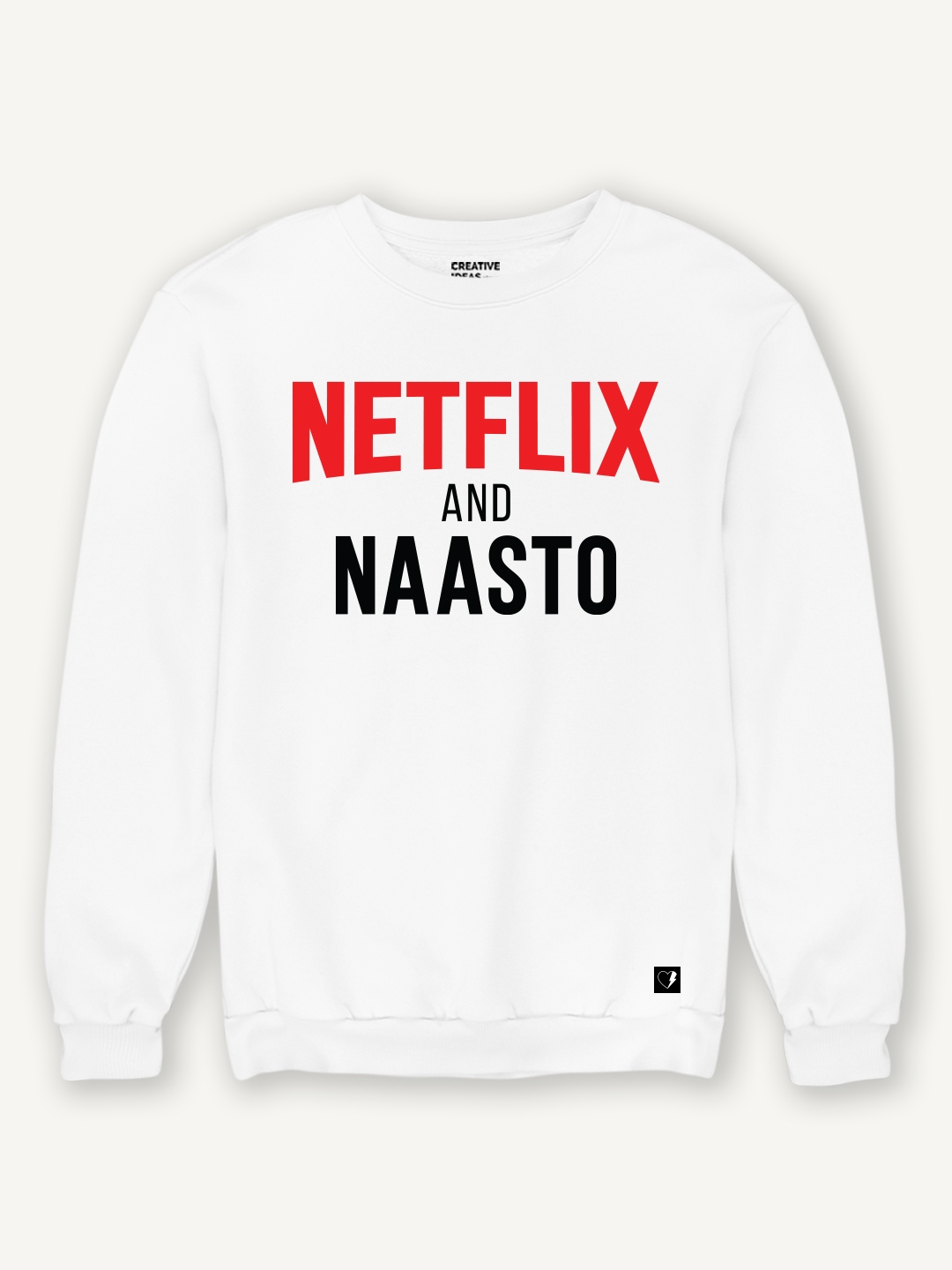 creativeideas.store | Official Netflix and Naasto White Sweatshirt