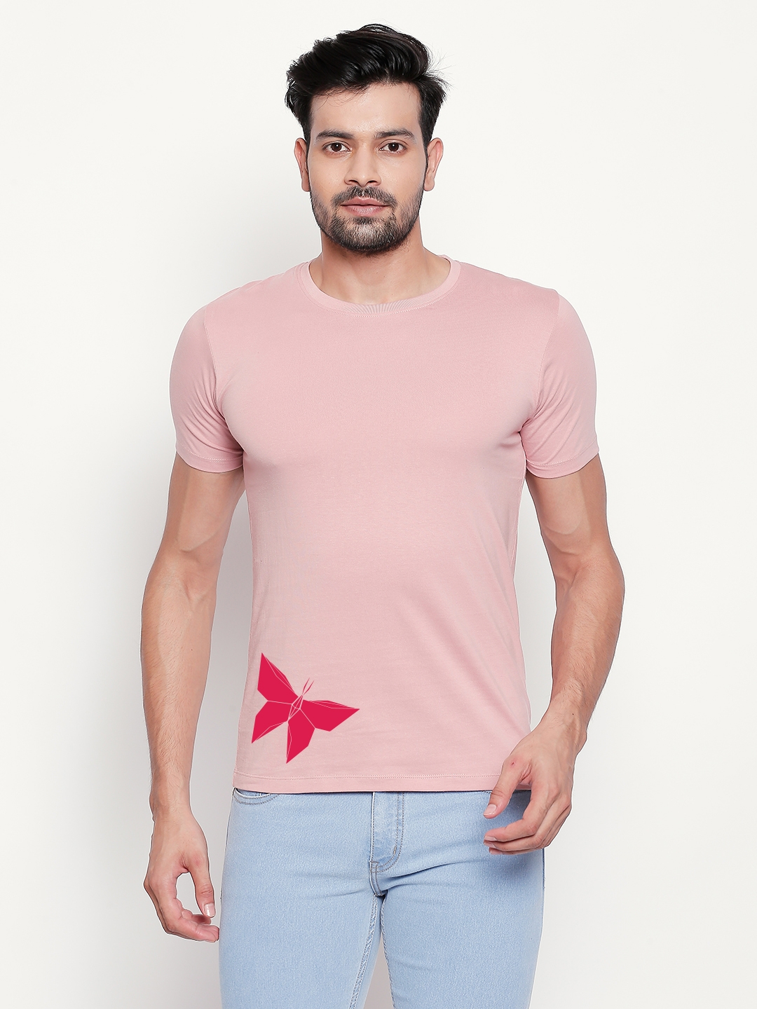 creativeideas.store | Origami Butterfly Pink Tshirt