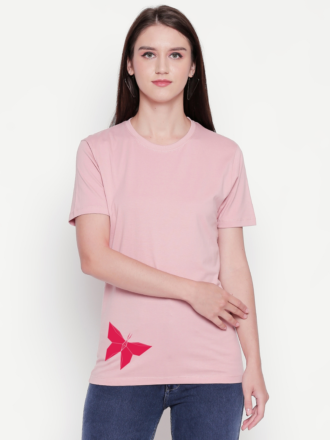 creativeideas.store | Origami Butterfly Pink Tshirt