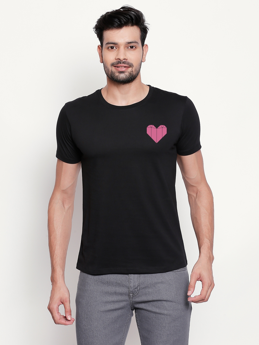 creativeideas.store | Origami Heart Black Tshirt