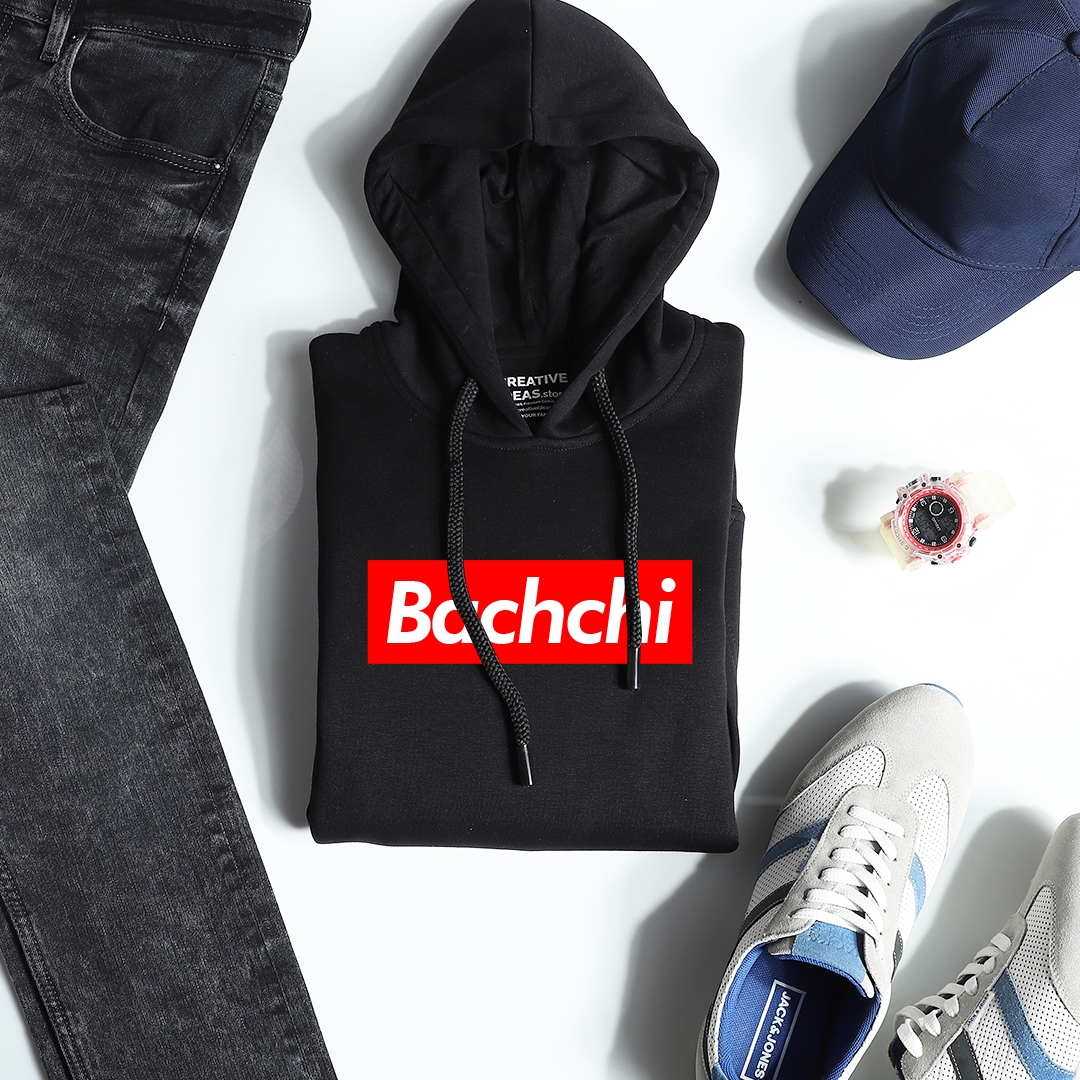 creativeideas.store | Bachchi Black Hoodie 1