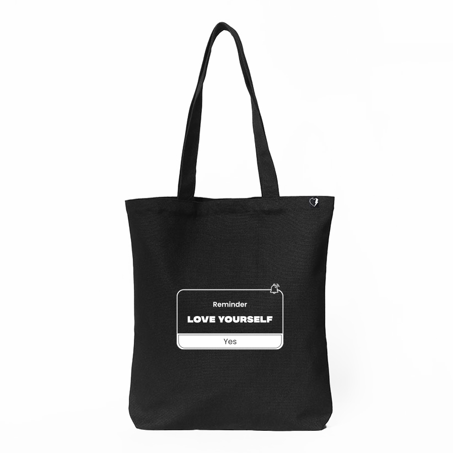 creativeideas.store | Love Yourself Edit Black Tote Bag