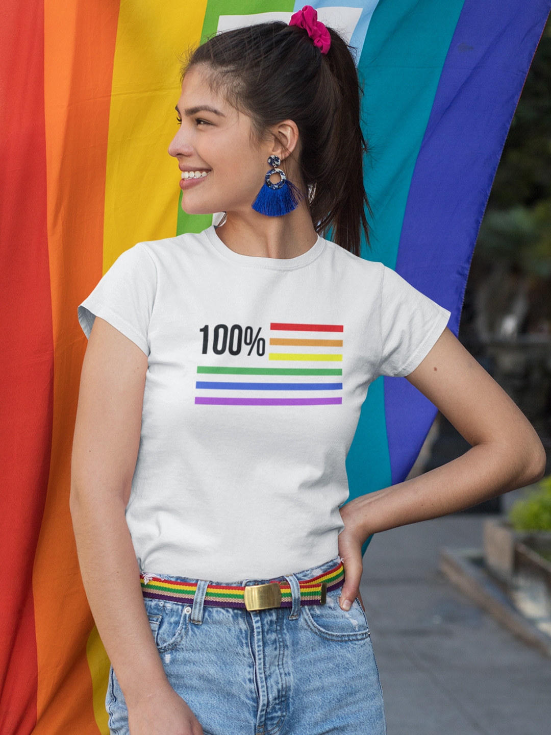creativeideas.store | LGBT Pride 100% Rainbow White Tshirt
