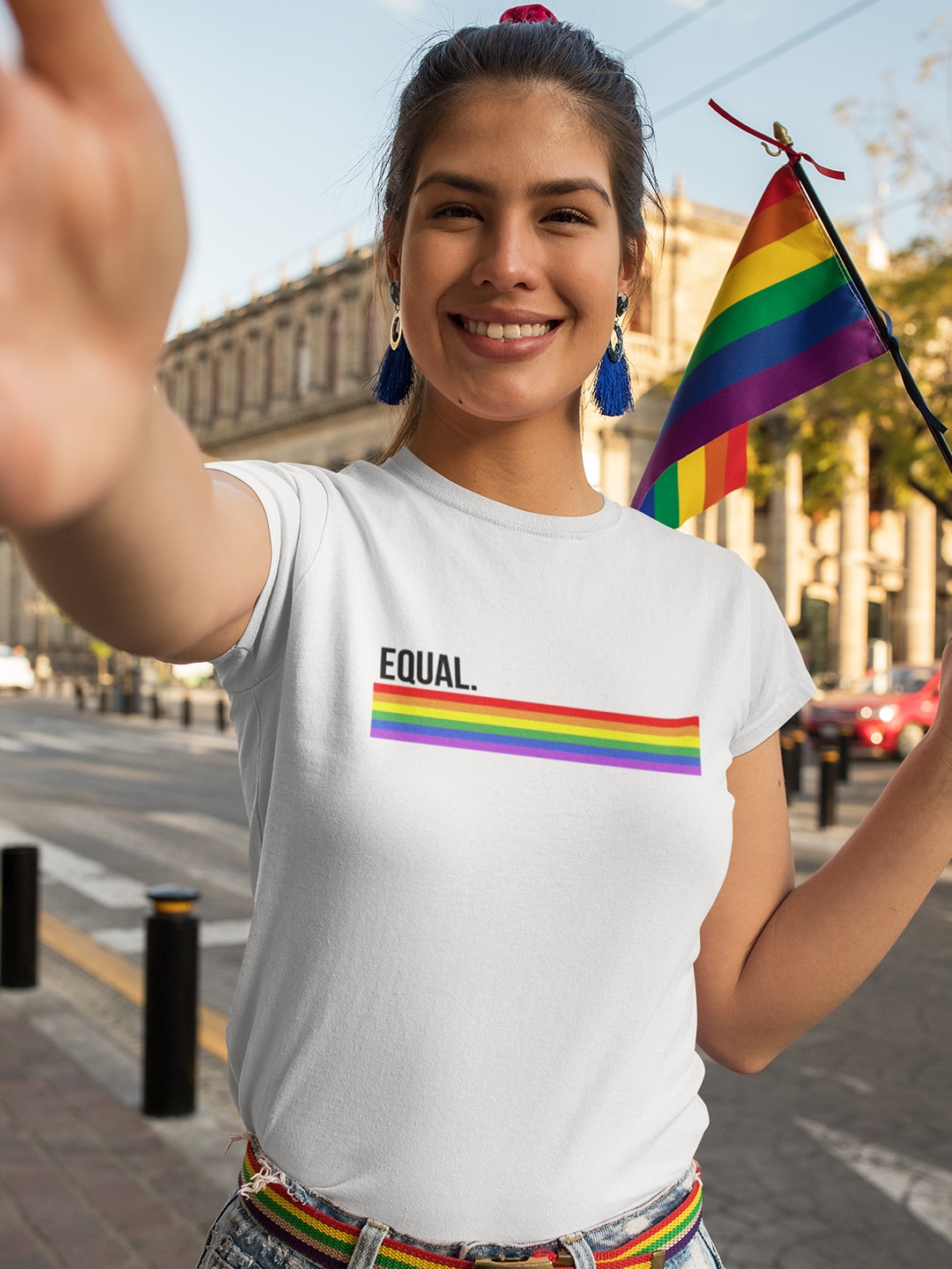 LGBT Pride Equal Rainbow White Tshirt