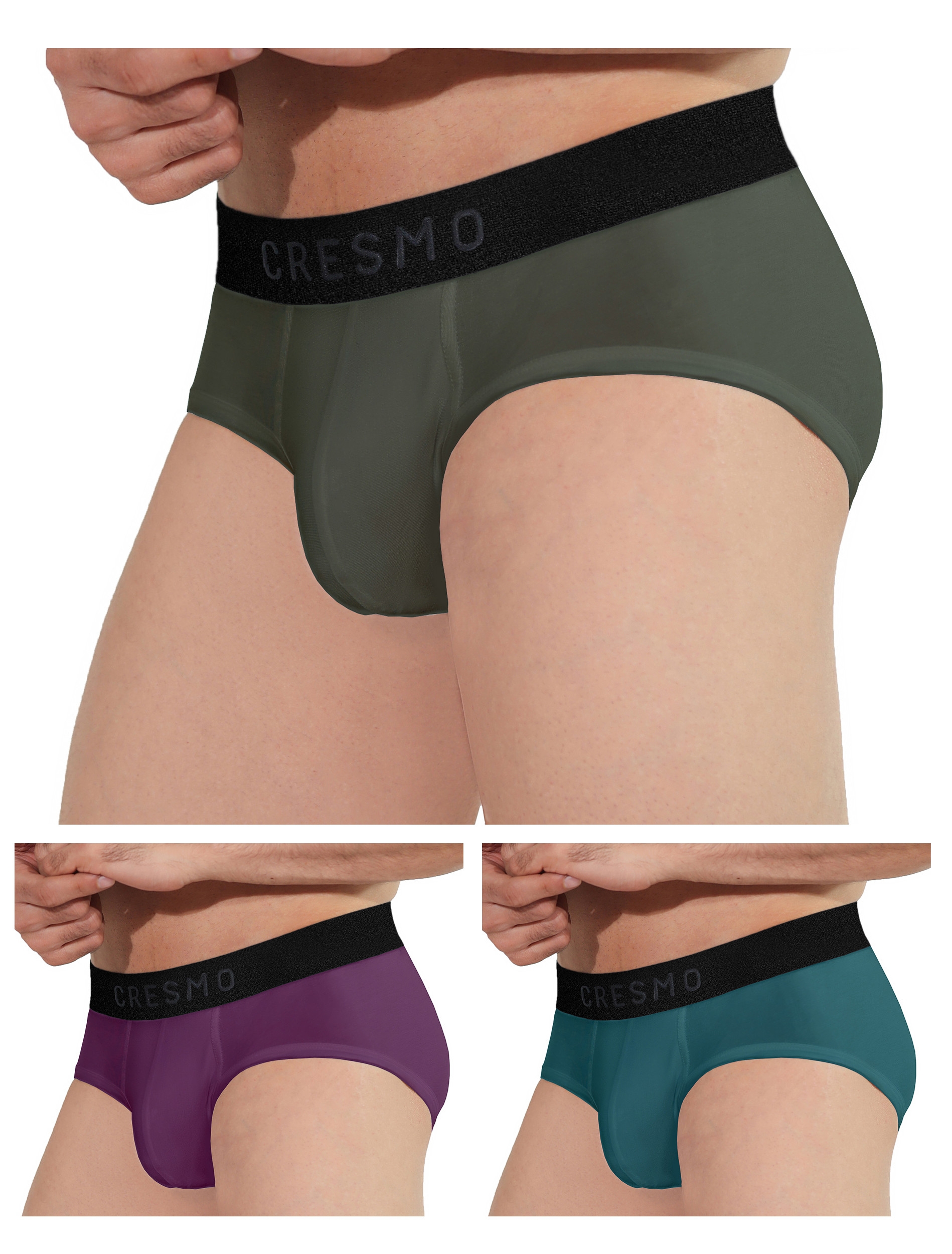 CRESMO | CRESMO Men's Luxury Anti-Microbial Micro Modal Underwear Breathable Ultra Soft Comfort Lightweight Brief