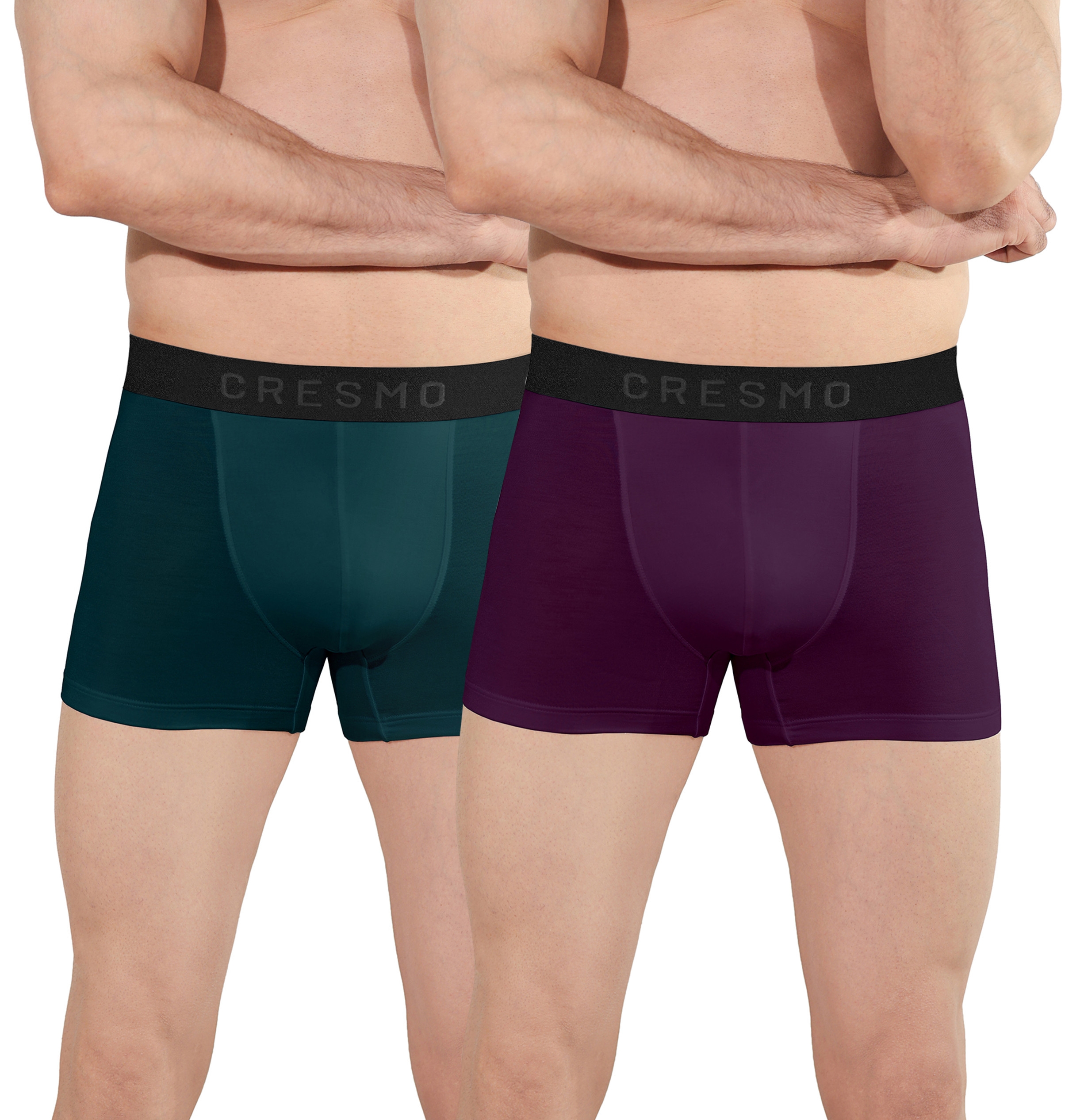 CRESMO | CRESMO Men's Microbial Micro Modal Underwear Breathable Ultra Soft Trunk (Pack Of 2)
