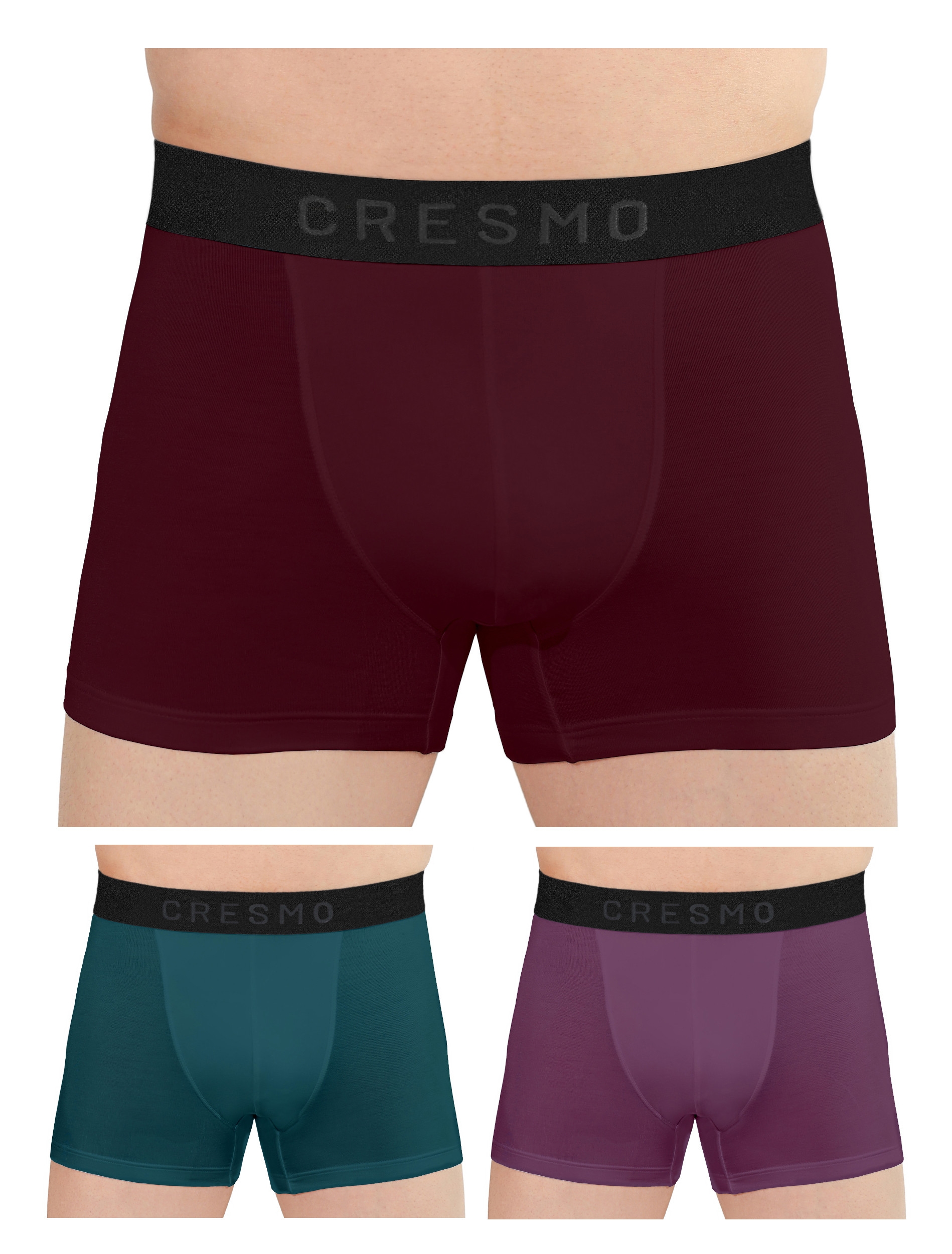 CRESMO | CRESMO Men's Microbial Micro Modal Underwear Breathable Ultra Soft Trunk (Pack of 3)