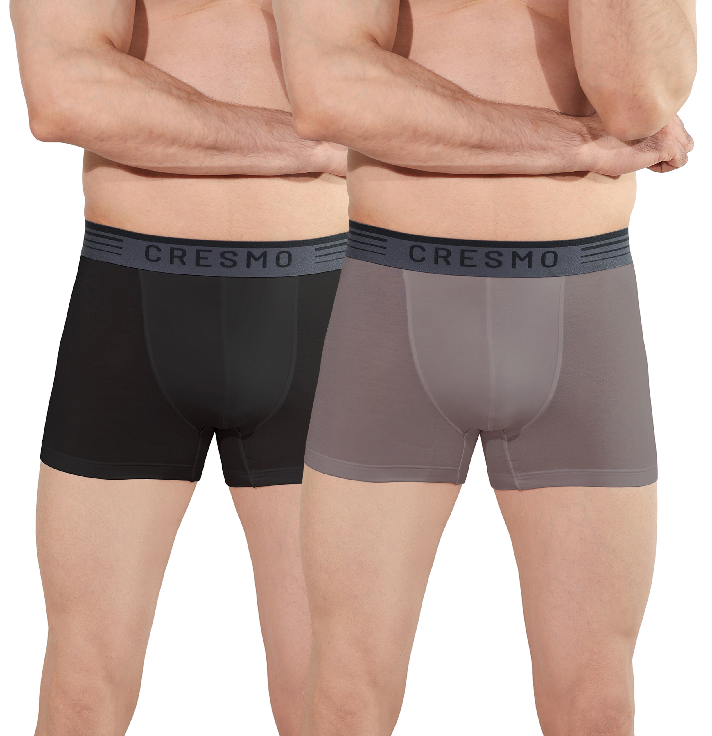 CRESMO | CRESMO Men's Anti-Microbial Micro Modal Underwear Breathable Ultra Soft Trunk (Pack Of 2)