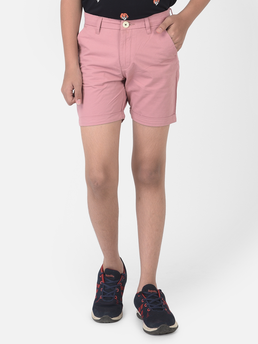 Crimsoune Club Boy Pink Solid Shorts