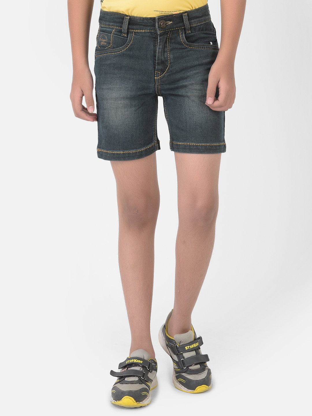 Crimsoune Club | Crimsoune Club Boy Grey Solid Light Fade Denim Shorts