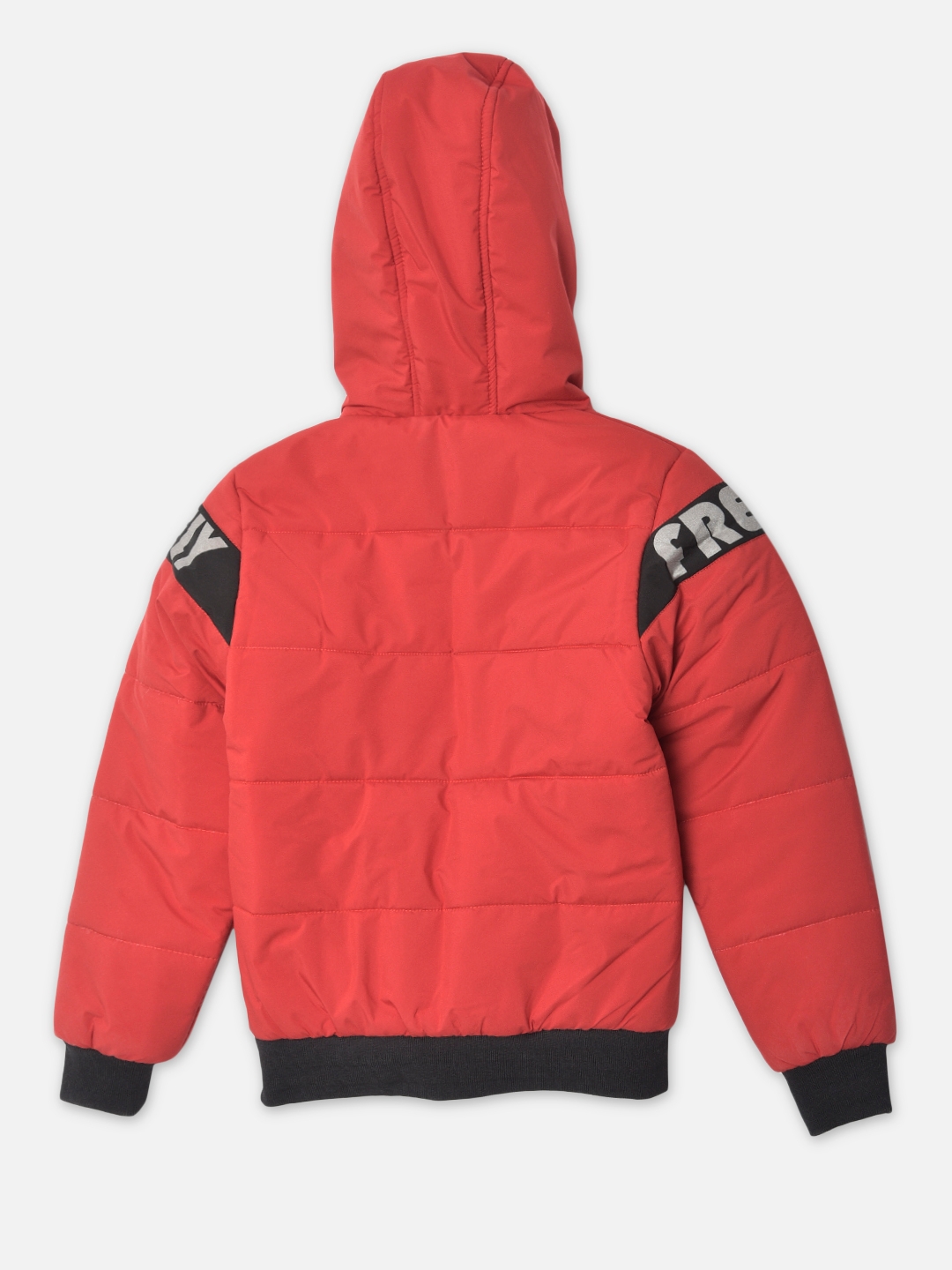 Crimsoune Club Boy Red Printed Hooded Jacket