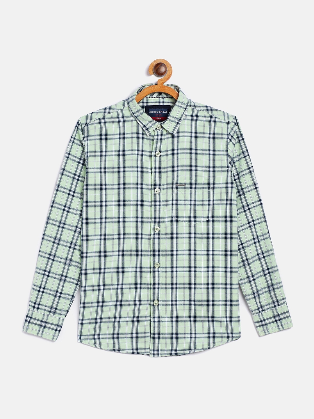 Crimsoune Club | Green Checked Casual Shirt