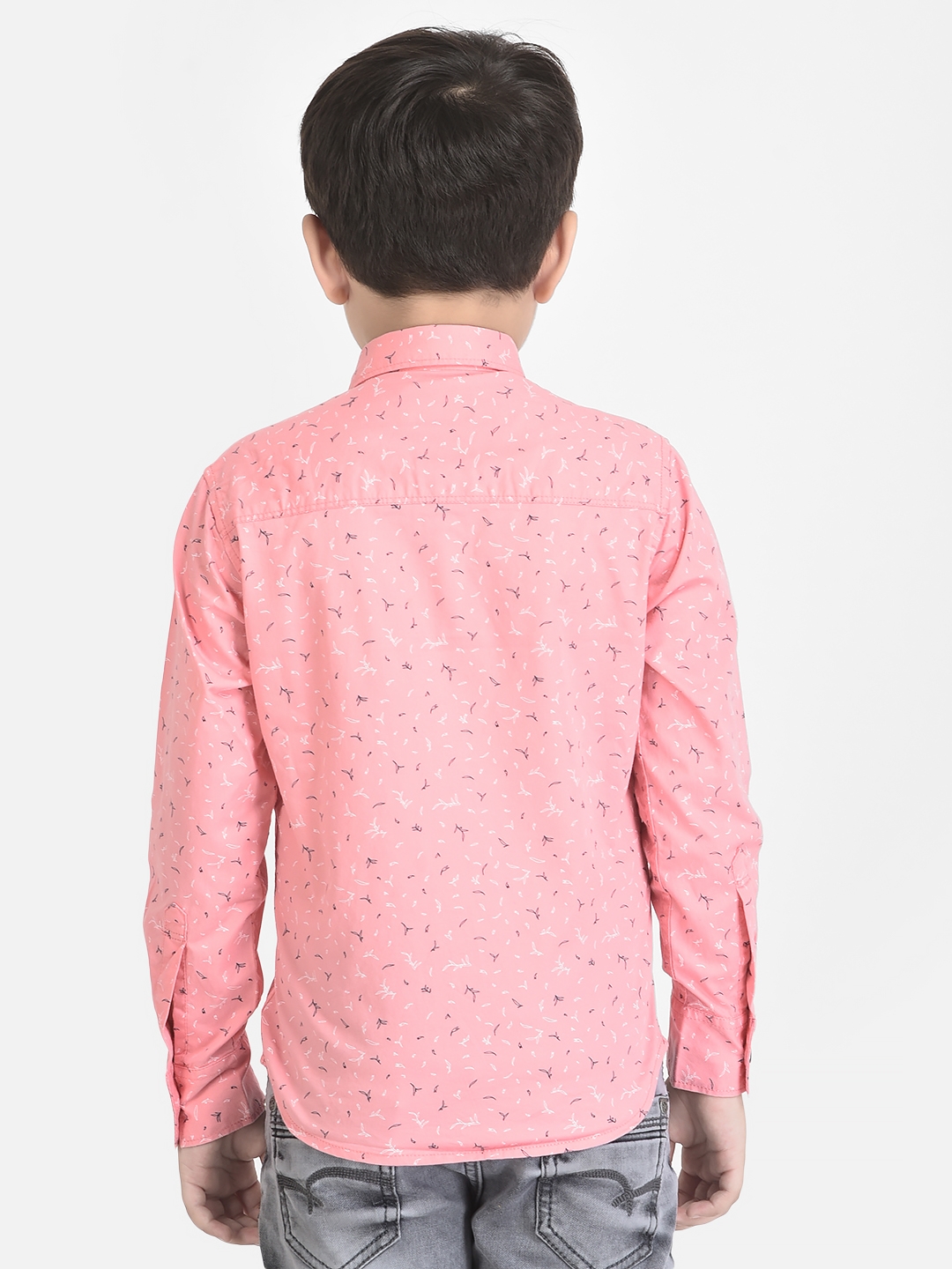 Crimsoune Club Boy Pink Shirt in Floral Print 