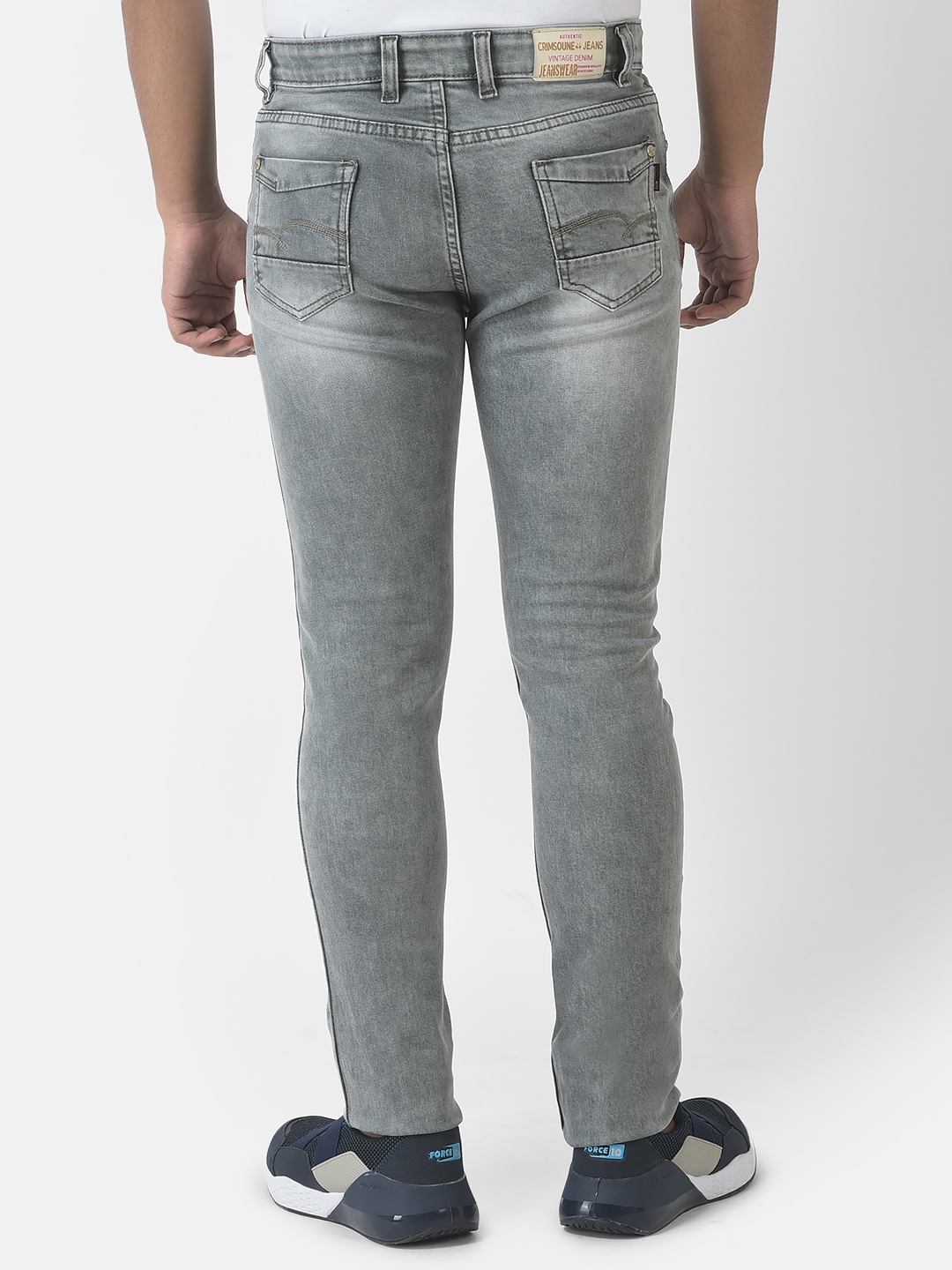 Crimsoune Club Boys Light Grey Slim-Fit Jeans