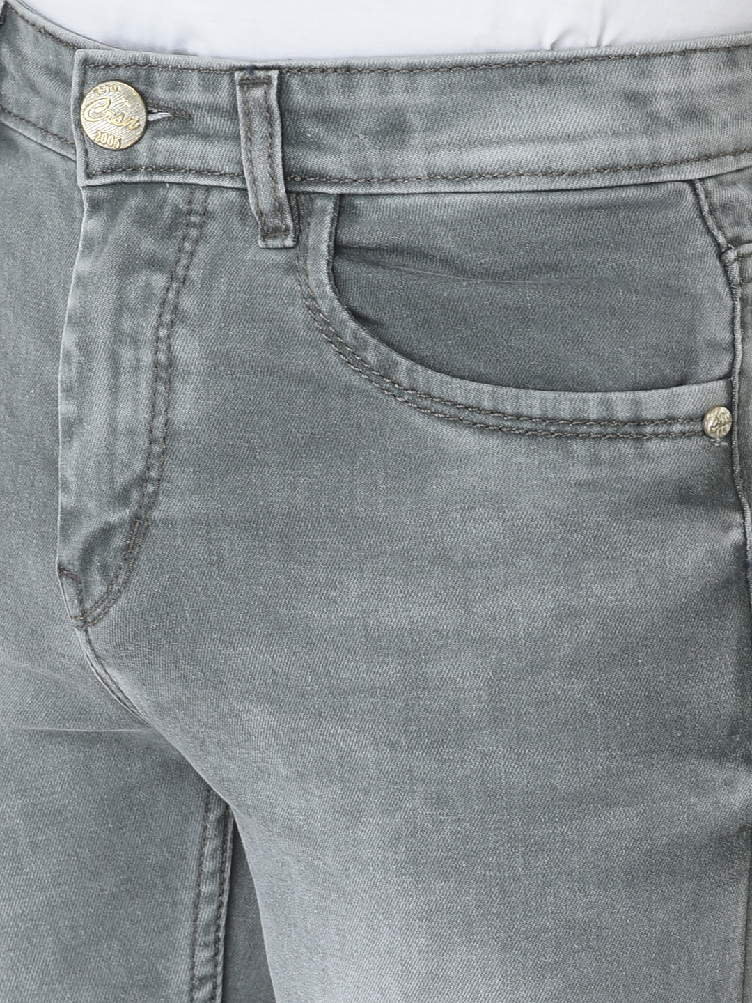Crimsoune Club Boys Light Grey Slim-Fit Jeans