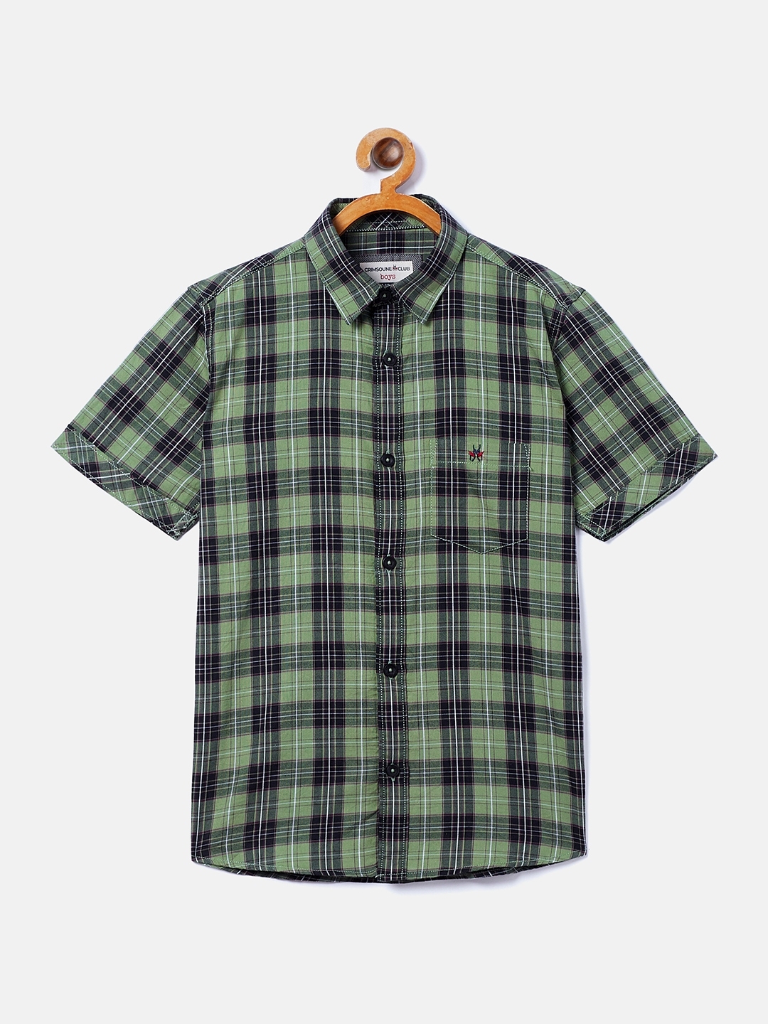CRIMSOUNE CLUB | Green Checked Casual Shirt