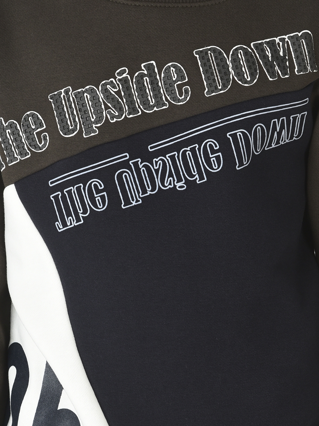 Crimsoune Club Boys Olive Green Upside-Down Sweatshirt