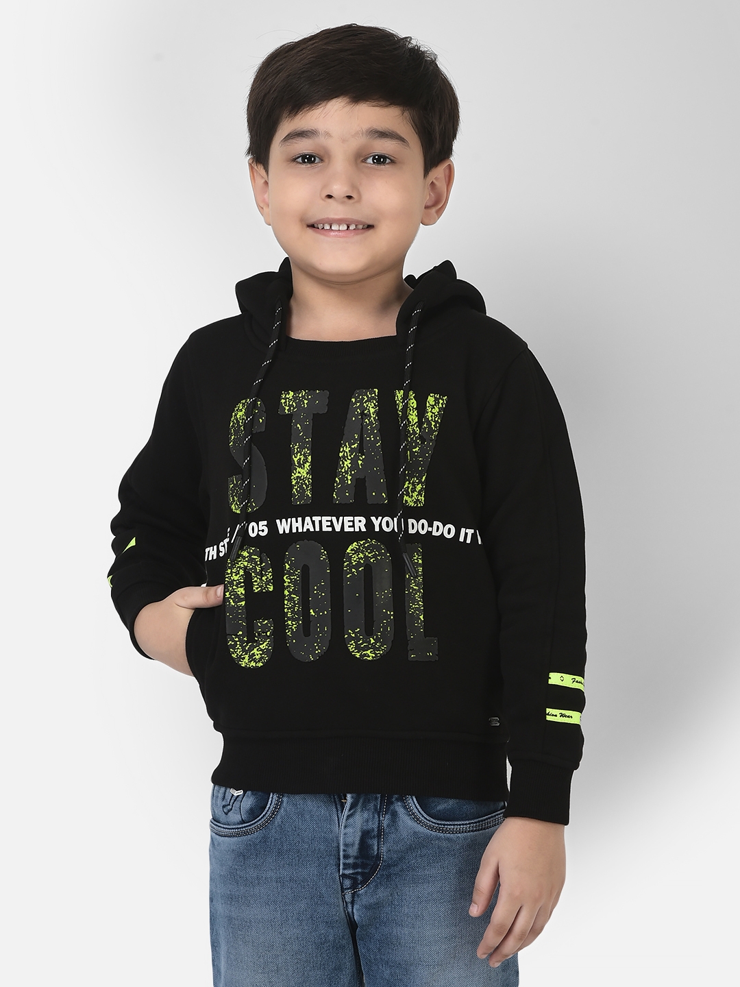 Crimsoune Club | Crimsoune Club Boy Black Sweatshirt with Graphic Typography