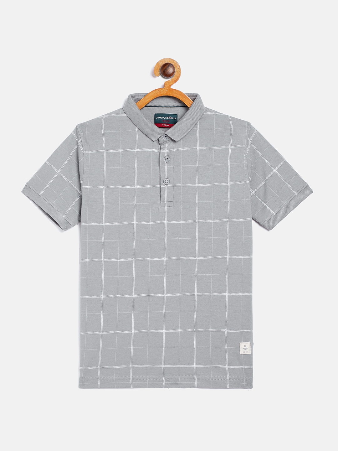 Crimsoune Club | Grey Checked T-Shirt