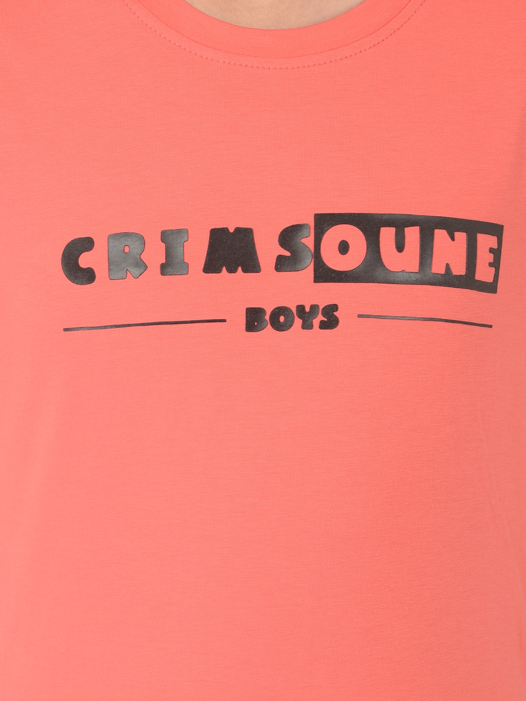 Crimsoune Club Boy Pink Printed Round Neck T-shirt