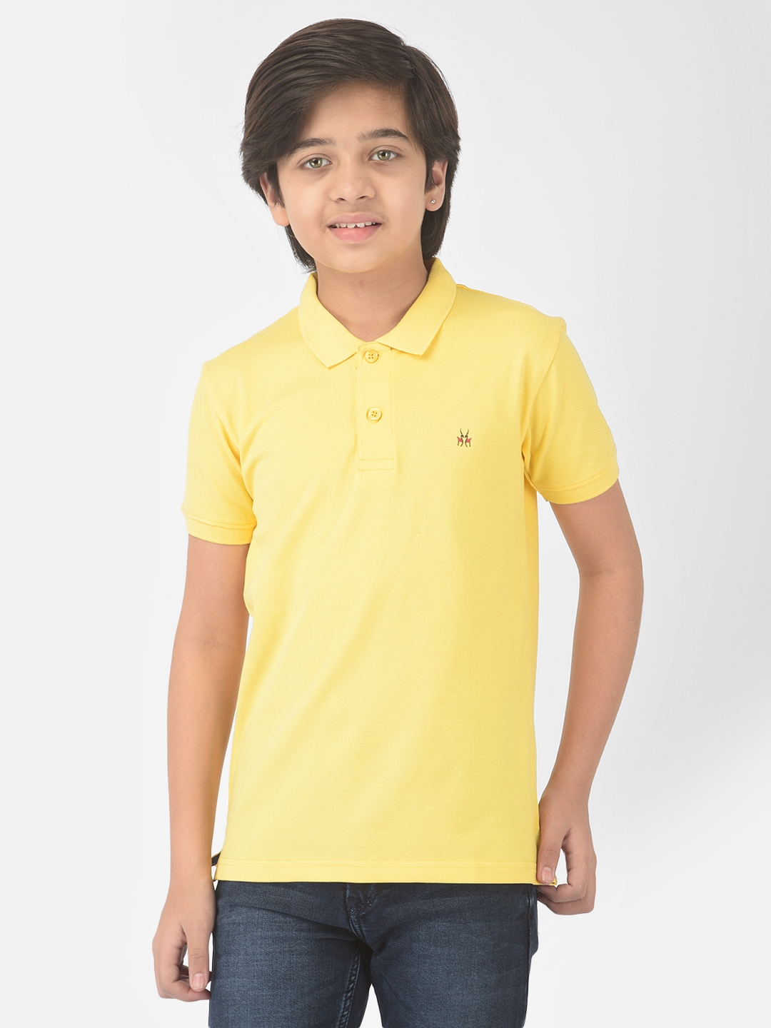 Crimsoune Club | Crimsoune Club Boy Yellow Solid Polo T-shirt