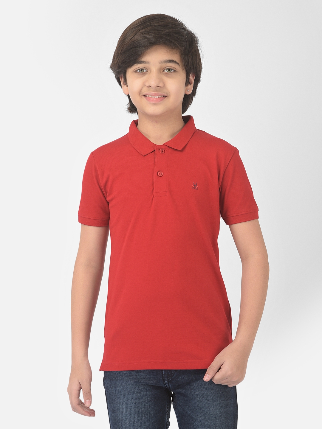 Crimsoune Club | Crimsoune Club Boy Red Solid Polo T-shirt