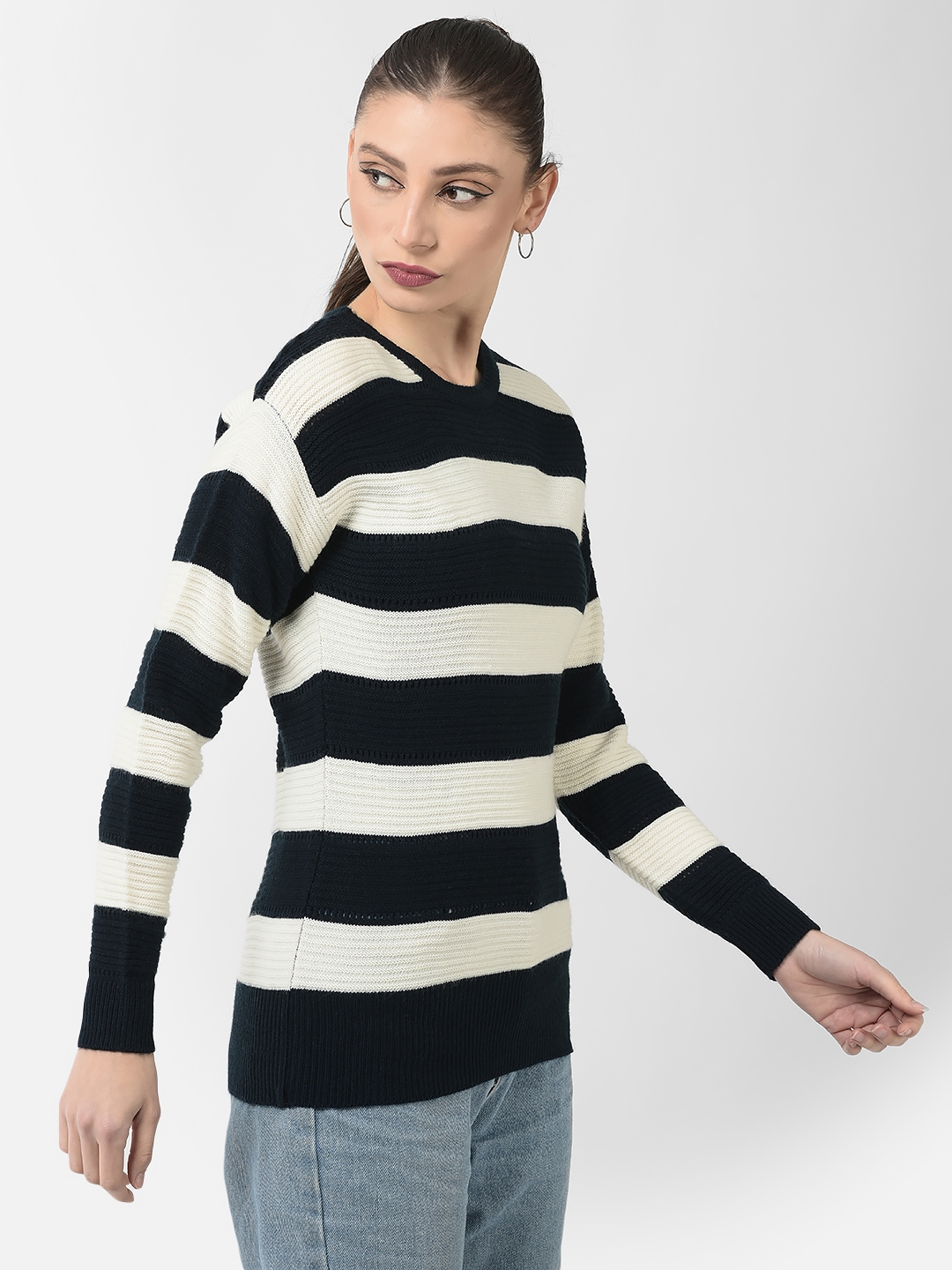 Crimsoune Club Women Bee-Striped Sweater