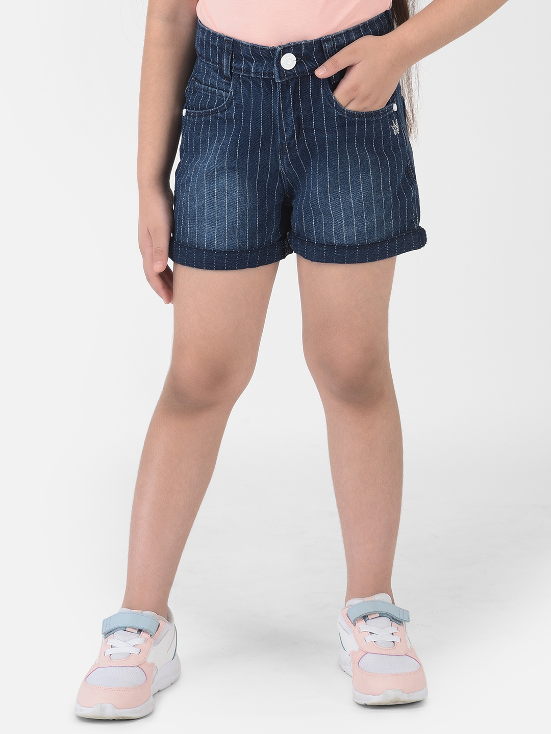 Crimsoune Club Striped Denim Shorts