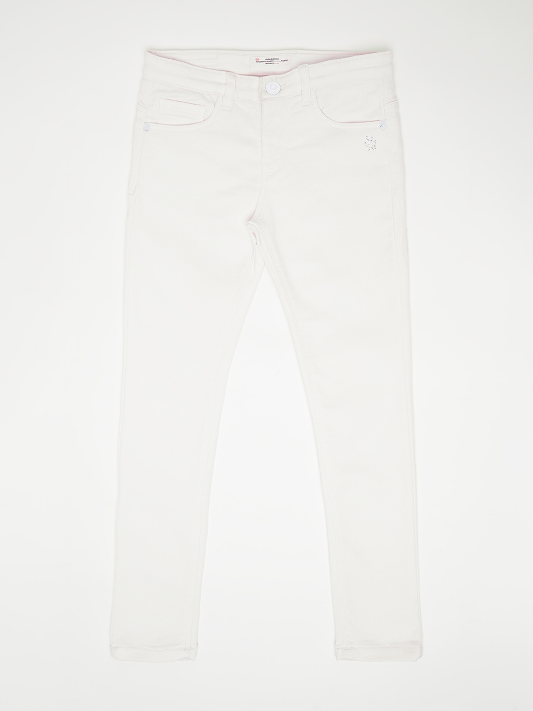 Crimsoune Club | Crimsoune Club Girls White Solid Jeans 0