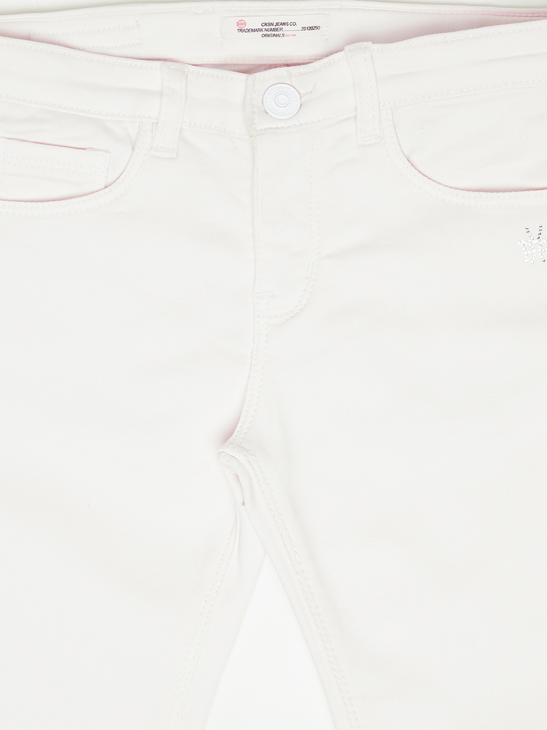 Crimsoune Club | Crimsoune Club Girls White Solid Jeans 2