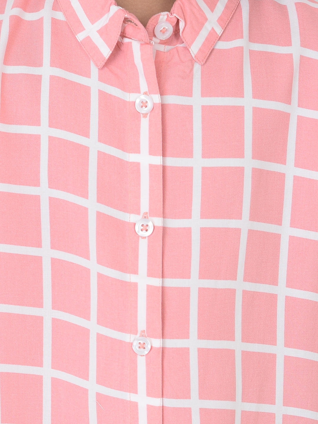Crimsoune Club Girls Pink Checked Shirt