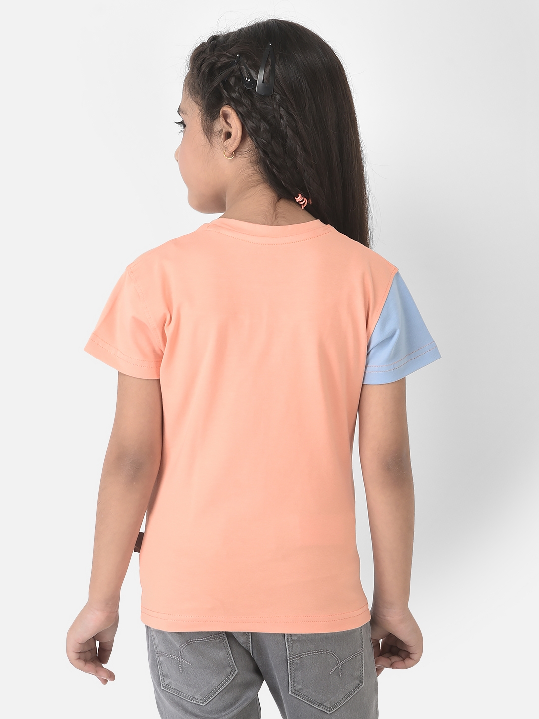 Crimsoune Club Girls Multi-Coloured T-Shirt with Colour-Block Styling