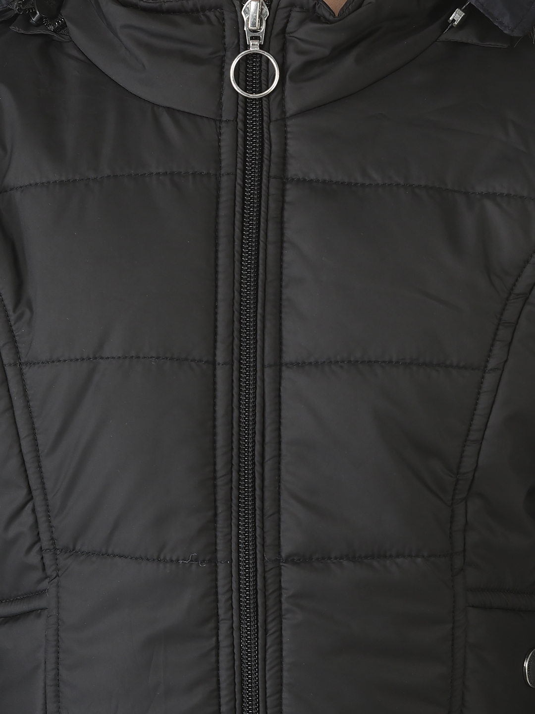 Crimsoune Club Girls Black Fur Detailed Padded Jacket