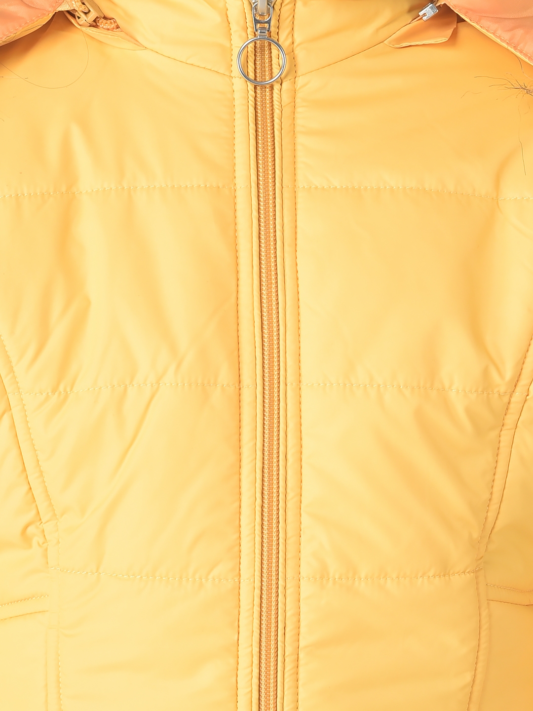 Crimsoune Club Girls Mustard Fur Detailed Padded Jacket