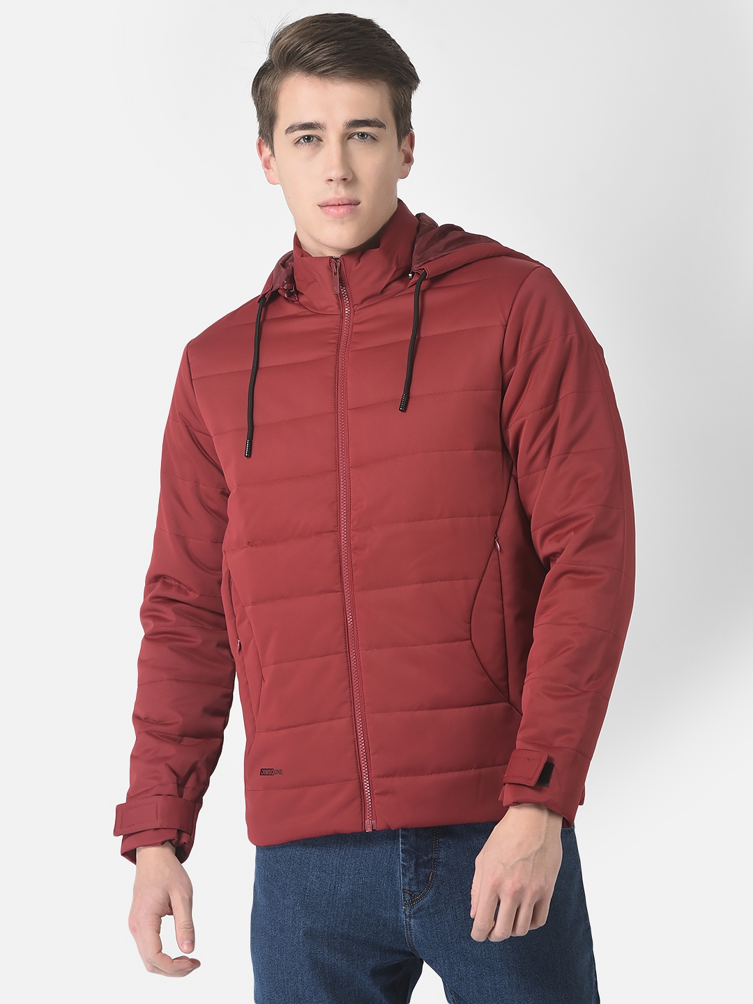 Crimsoune Club Men Red Detachable-Hood Jacket