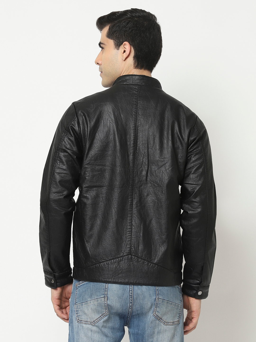 Crimsoune Club Men Black Jacket in Leather