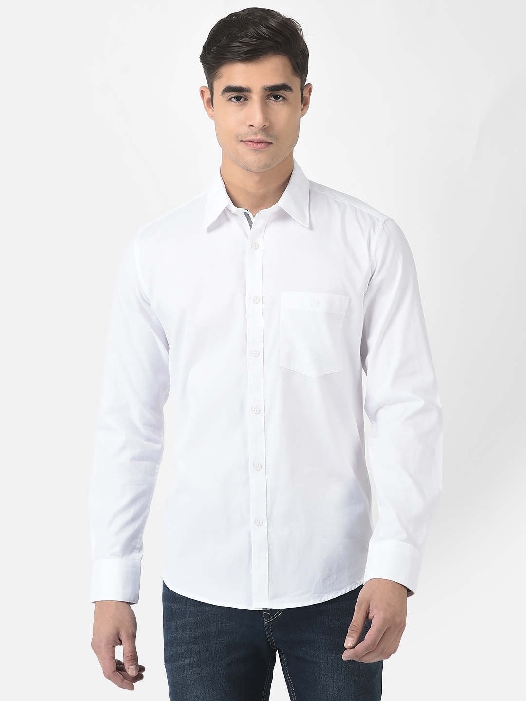 Crimsoune Club | Crimsoune Club Men White Button-Down Shirt in Pure Cotton