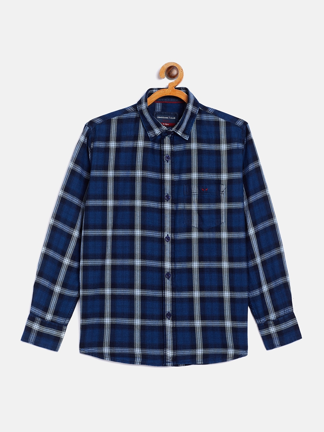 Crimsoune Club | Blue Checked Casual Shirt