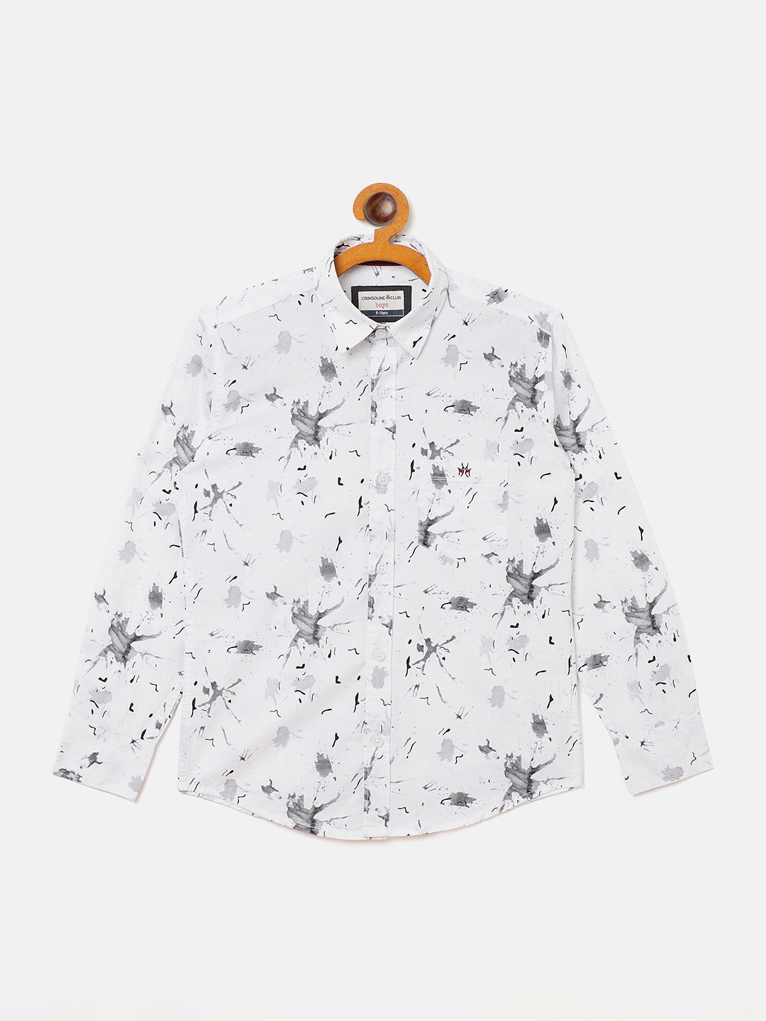 Crimsoune Club | White Printed Casual Shirt