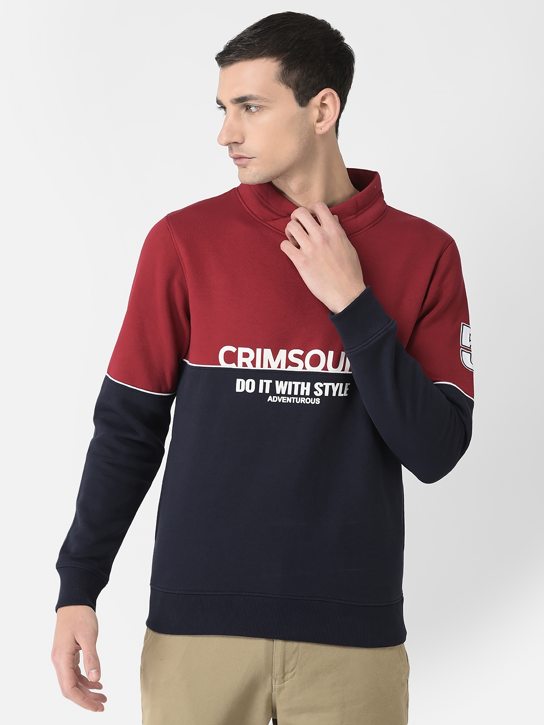 Crimsoune Club Men Maroon Brand-Logo Sweatshirt
