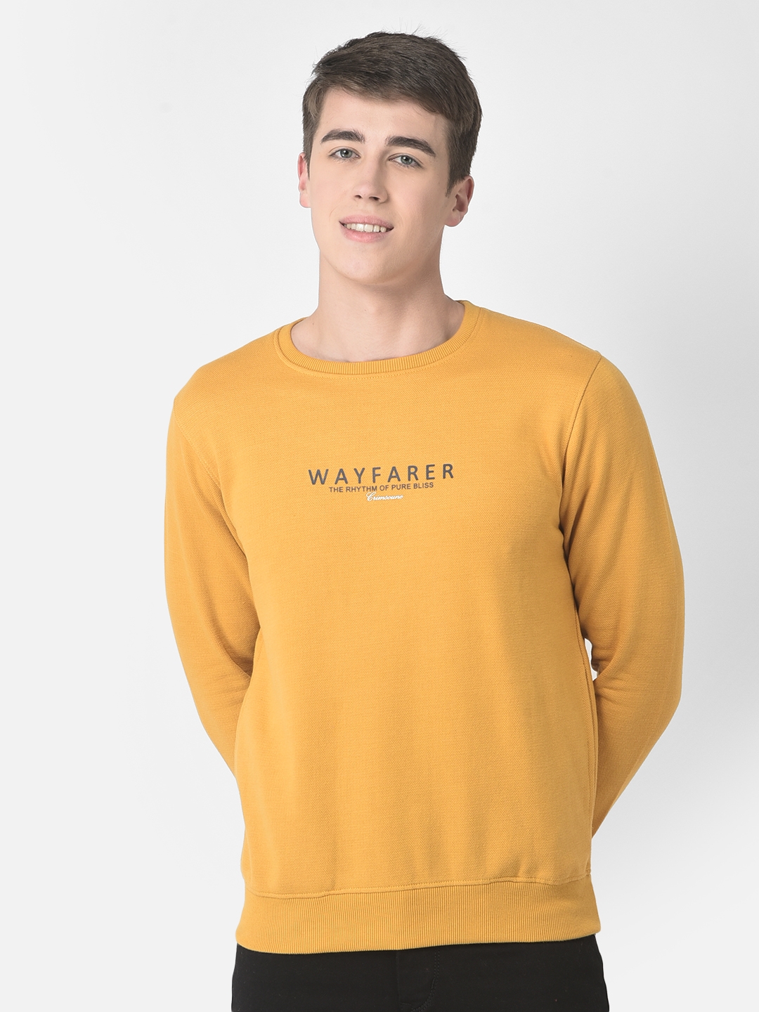 Crimsoune Club Men Mustard Wayfarer Sweatshirt