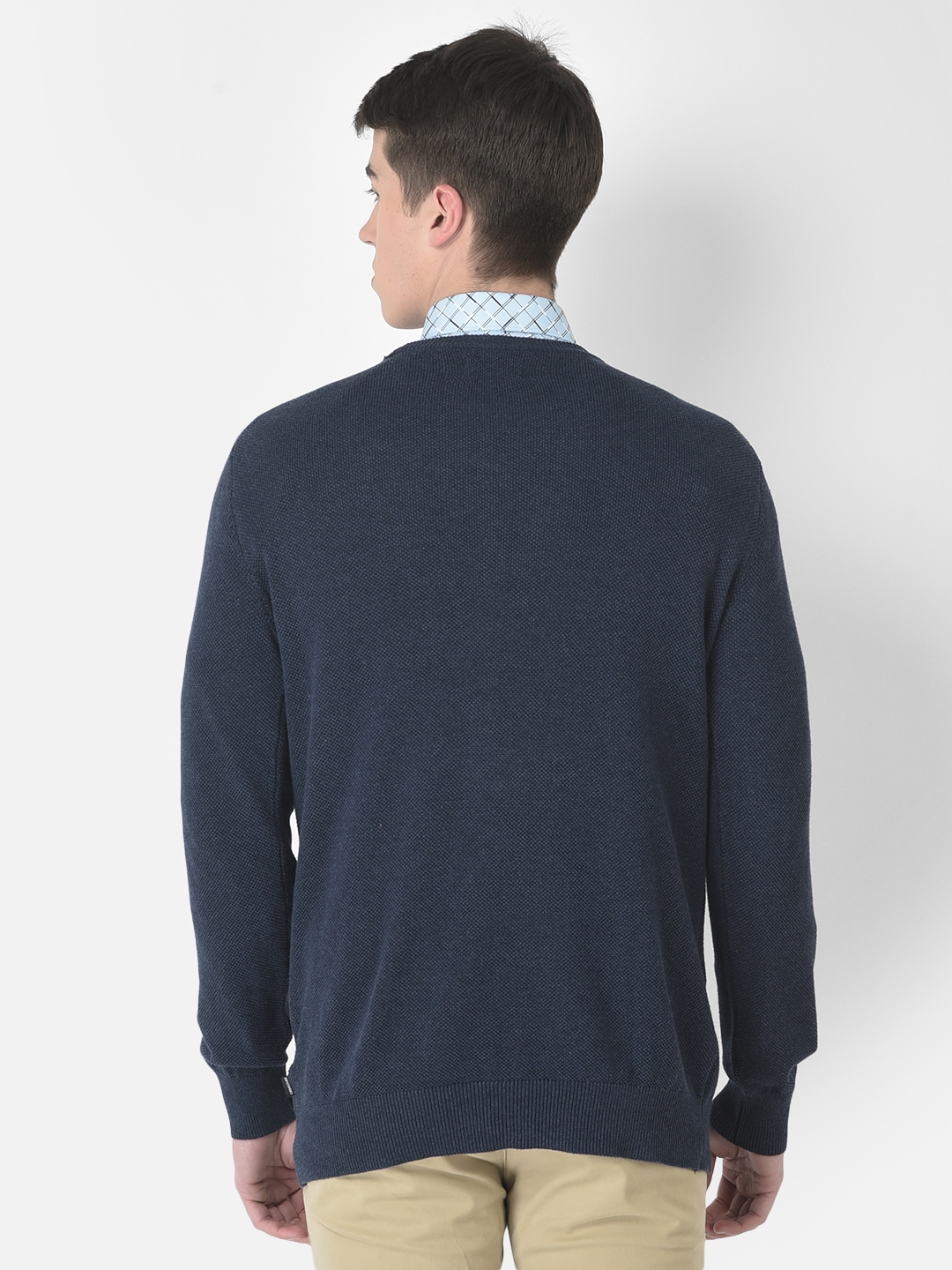 Crimsoune Club Men Blue Pull-Over Style Sweater