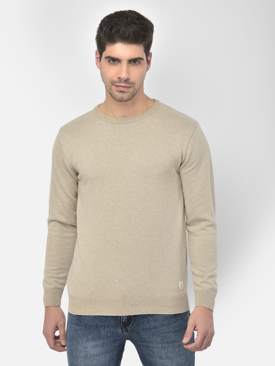Crimsoune Club | Beige Printed Sweaters