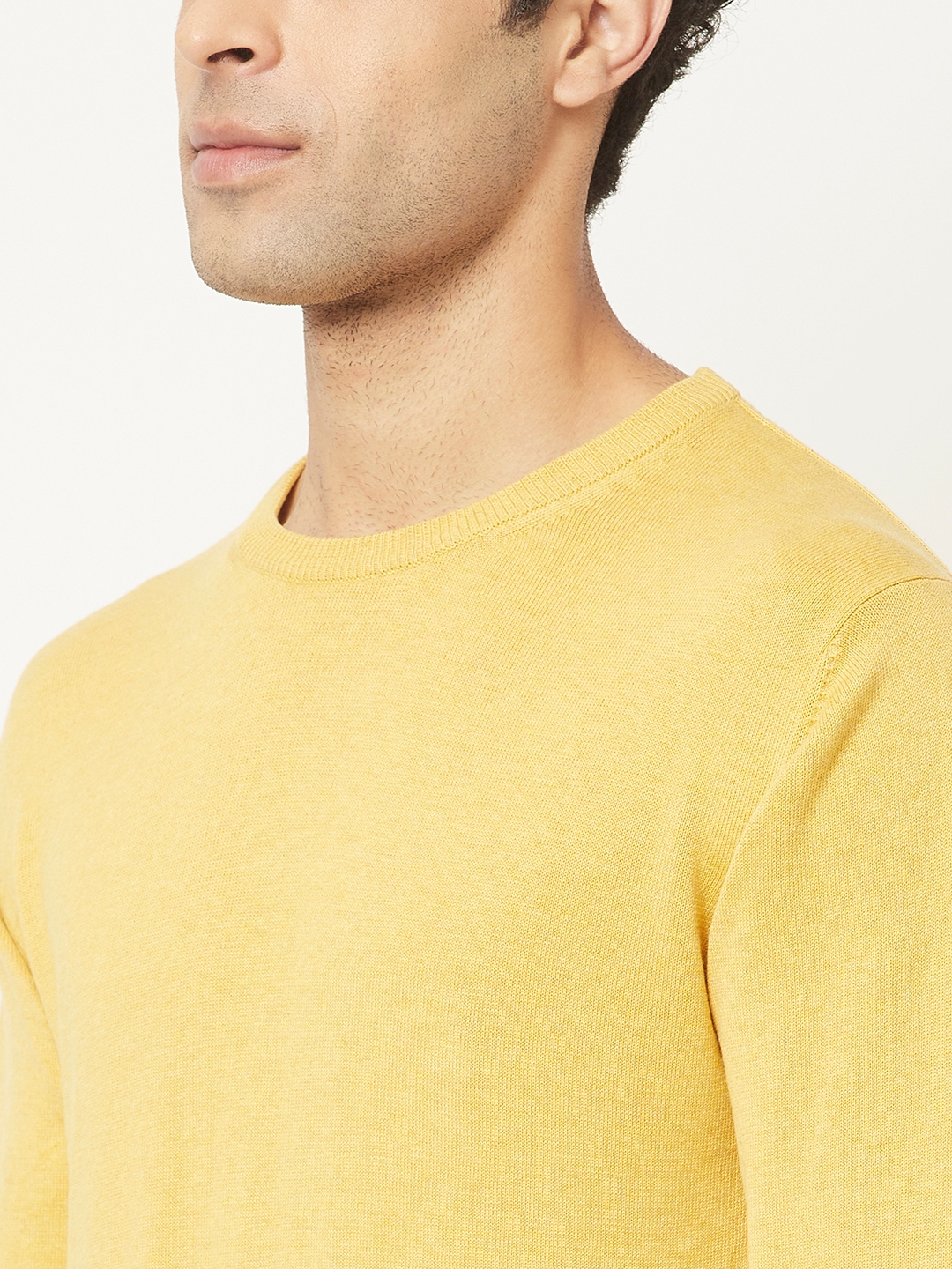 Crimsoune Club Men Yellow Sweater in Pure Cotton