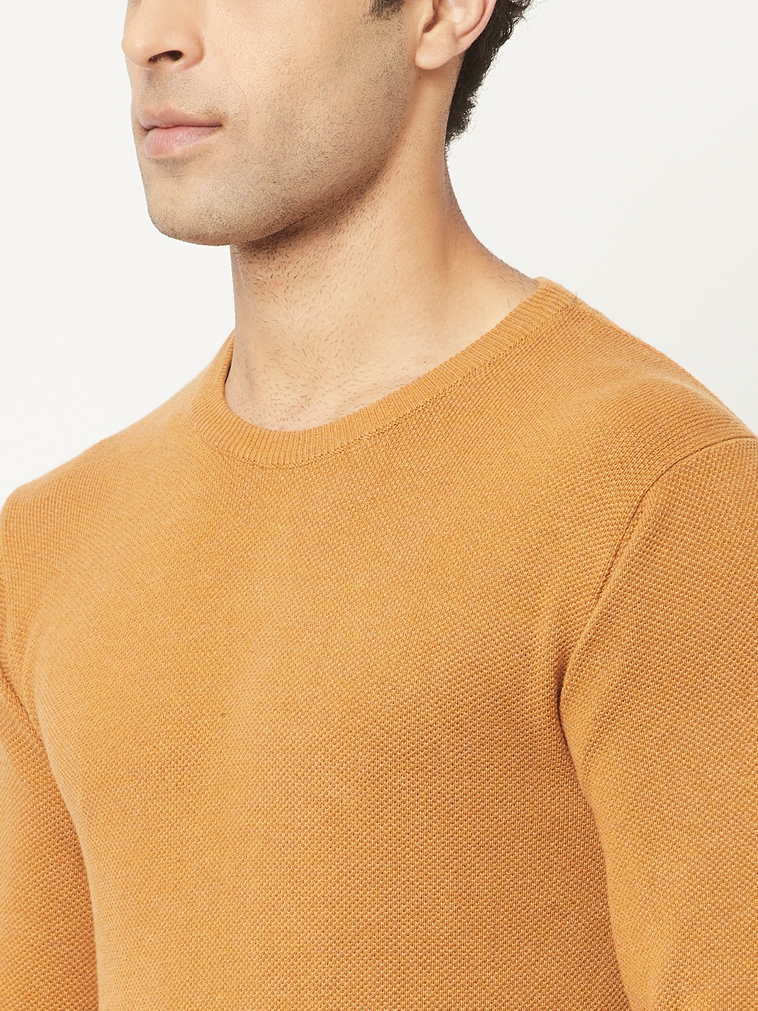 Crimsoune Club Men Orange Sweater in Pure Cotton