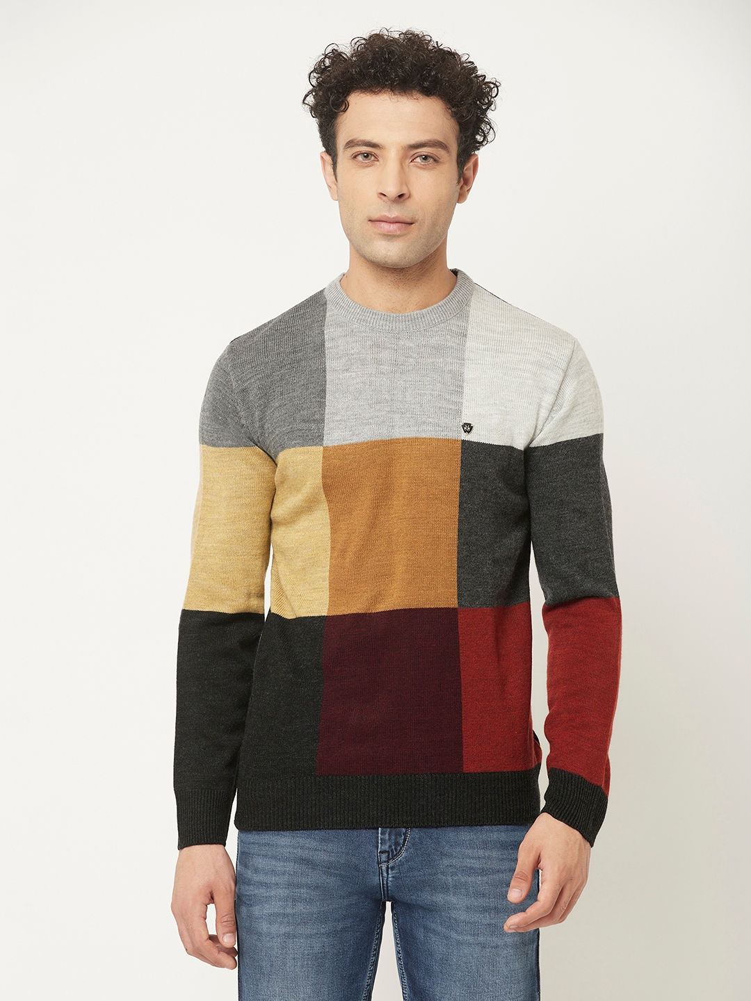 Crimsoune Club Men Multi-Colour Sweater in Colour-Blocks
