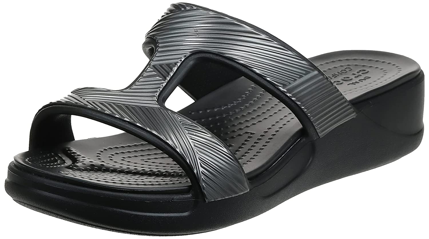 Crocs | Crocs Ladies’ Monterey Metallic Slip-On Wedge in Black
