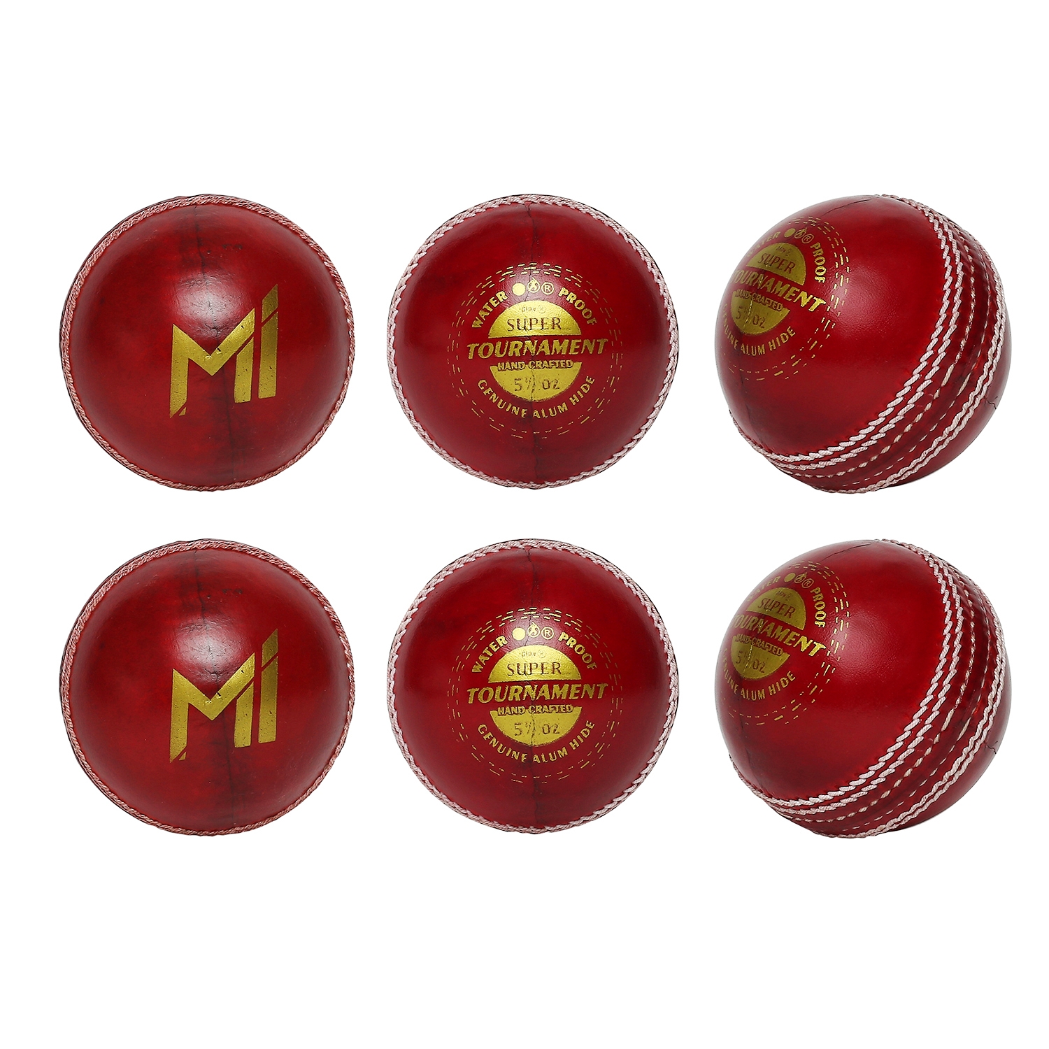 playR | MI:Super Tournament Leather Ball (Red) Pack of 6